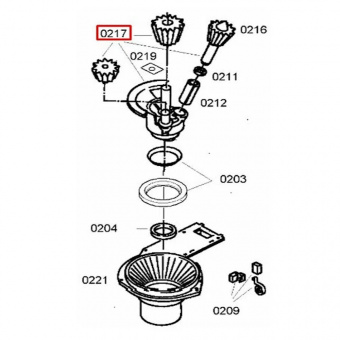 Редуктор мясорубки для кухонного комбайна Bosch 177509 оригинал