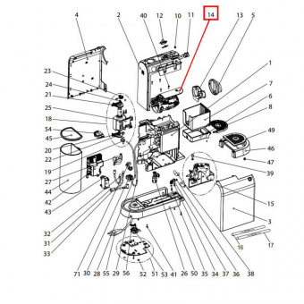 Заварочный блок для кофемашины Delonghi CITIZ ES0099854 оригинал