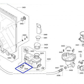 Электромагнитный клапан дозатора соли для посудомоечной машины Bosch 611916 оригинал