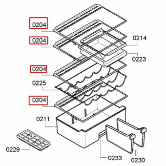 Стеклянная полка с пластиковыми кантами для холодильника Bosch 11004970 оригинал