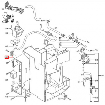 Датчик воды геркон 660 мм для кофемашины DeLonghi 5232104600 - MK04U-BV11566 оригинал