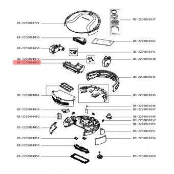 Мотор с редуктором щетки для робота-пылесоса Tefal RS-2230001043 оригинал