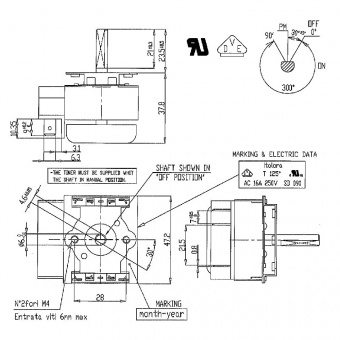 Механический таймер для духовок Electrolux 3570687016 оригинал