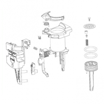Заварочный блок узел (кофеприёмник) кофемашины Delonghi 7313251451 ECAM/ETAM 5513227891